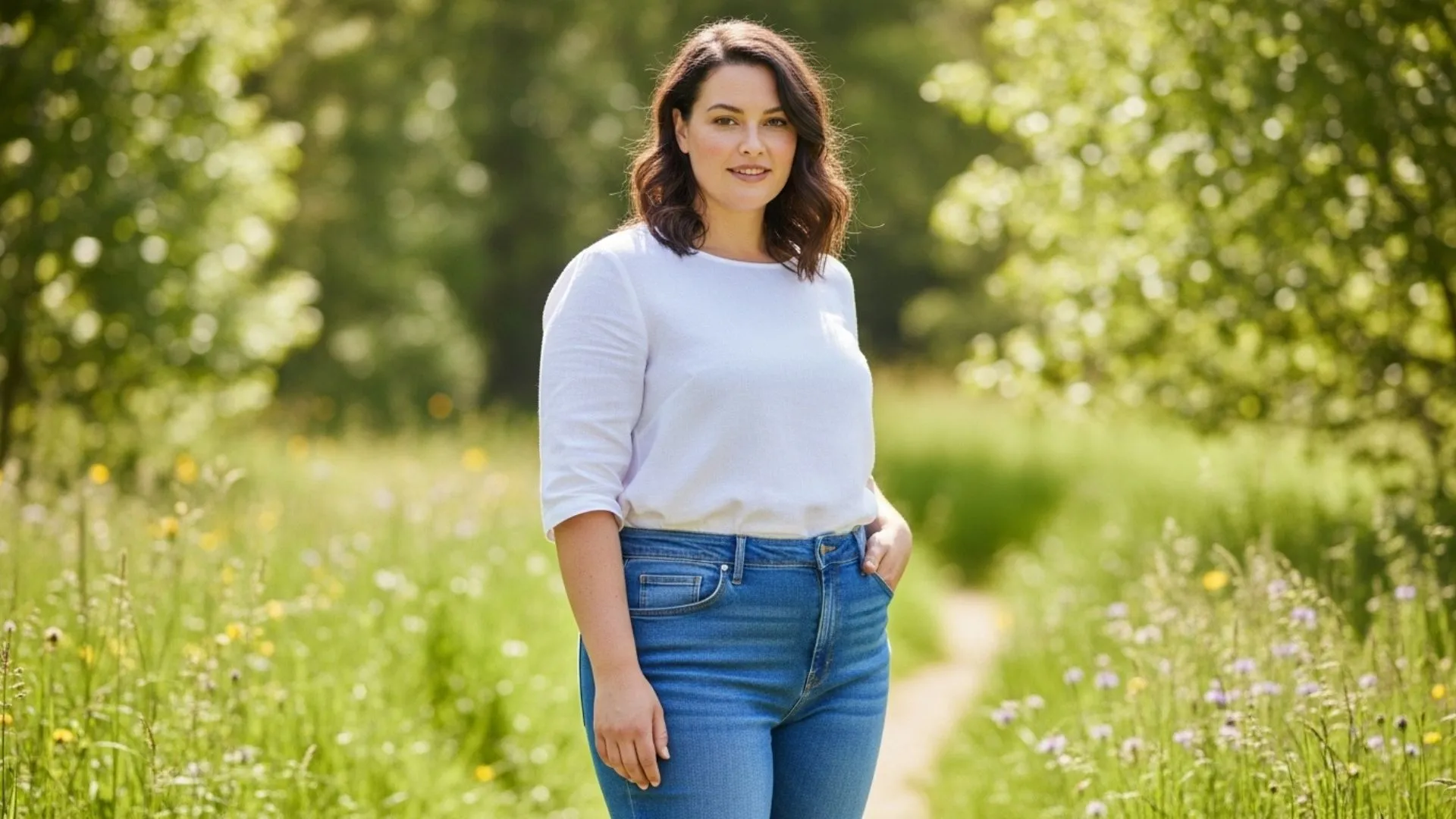 denim models and leg silhouettes for plus size women